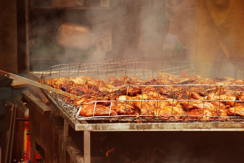 BBQ Smoked Chicken Plate — slow-smoked BBQ chicken quarters